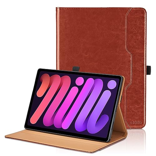 Funda para iPad Mini A17 Pro/iPad Mini 7 2024 / iPad Mini 6 2021 (8.3 Pulgadas) PU Leather Ángulos Ajustables Tablet Case con Supporto Funzione y Bolsillo, Auto Reposo/Activación   Marrón