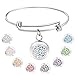Essential Oil Diffuser Wire Bangle Bracelet, Stainless Steel Aromatherapy Locket Bracelets with 8 Washable Color Pads,Girls Women Jewelry Gift