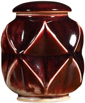 Tea Bag Organizer Tea Storage Container Ceramic Pure Handmade Tea Storage Container Small Diamond-shaped Sealed Can Retro Chinese Handicraft Single Can Tea Organizer