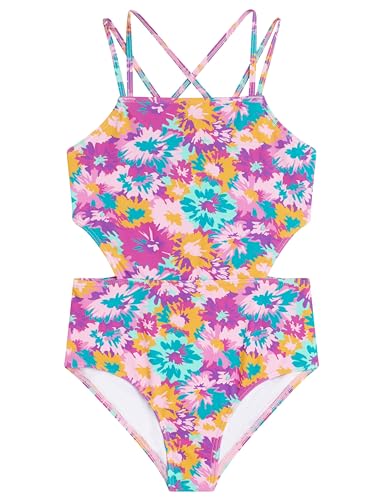 Image of Kanu Surf Girls' Beach Girl Sport Cut-Out One Piece Swimsuit