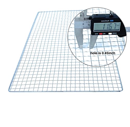 Portable Campfire Barbecue Grill Wire Mesh Rack Mat Grate For Stove Charcoal, Rectangular, 17.7 Inch , Stainless Steel Color #TOP5