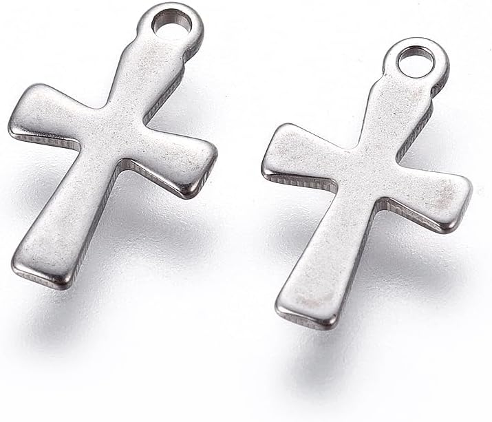 Beadthoven Tiny Stainless Steel Charms Pendants Bulk, Small Mini Metal Stamping Blank Tag Charms Pendants Tiny Jewelry Charms Accessories for Bracelet Necklace Earrings Chain Jewelry Making Findings - Image 2