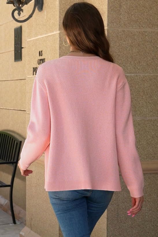 Women's Cardigan Sweaters Bow Button Down Cardigans Fall Fashion Clothes Knit Tie Open Front Coats - Image 5