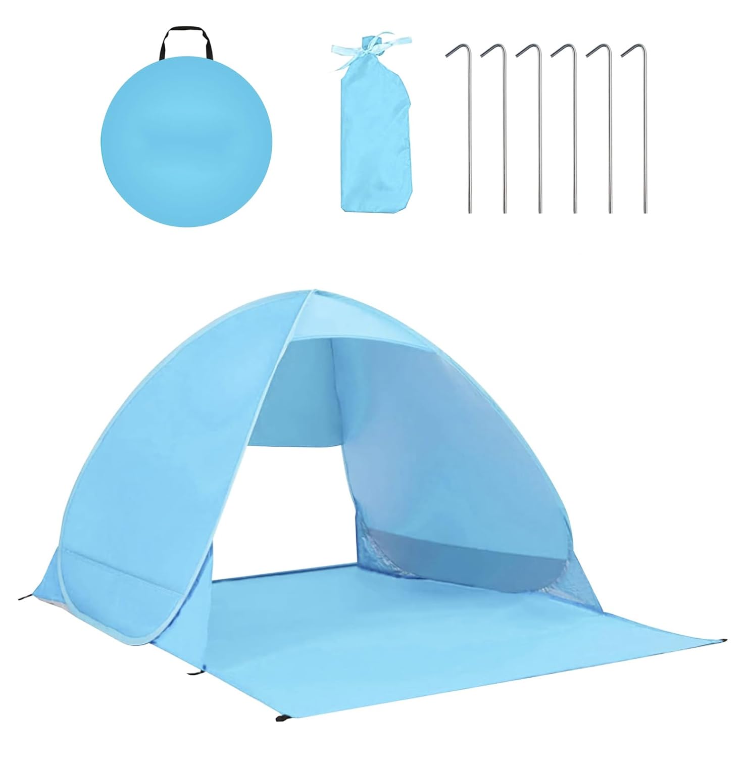 ASAB Pop Up Beach Shelter for Camping Fishing Garden - Lightweight Instant Tent with UV Protection, Waterproof, Easy Set Up Family Design - Includes Tent Pegs and Carry Bag