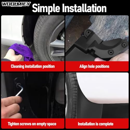 Image of 4PCS Mud Flaps Black, Flexible Mudguards Kit with Hardware Accessories, Splash Guards Mud Guards Kit Fit for Tacoma 2016-2023(2016-2023)
