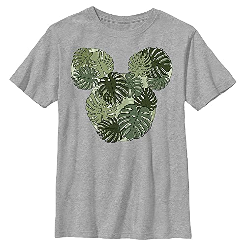 Haut col rond Disney Mickey Monstera pour garçon en coton chiné