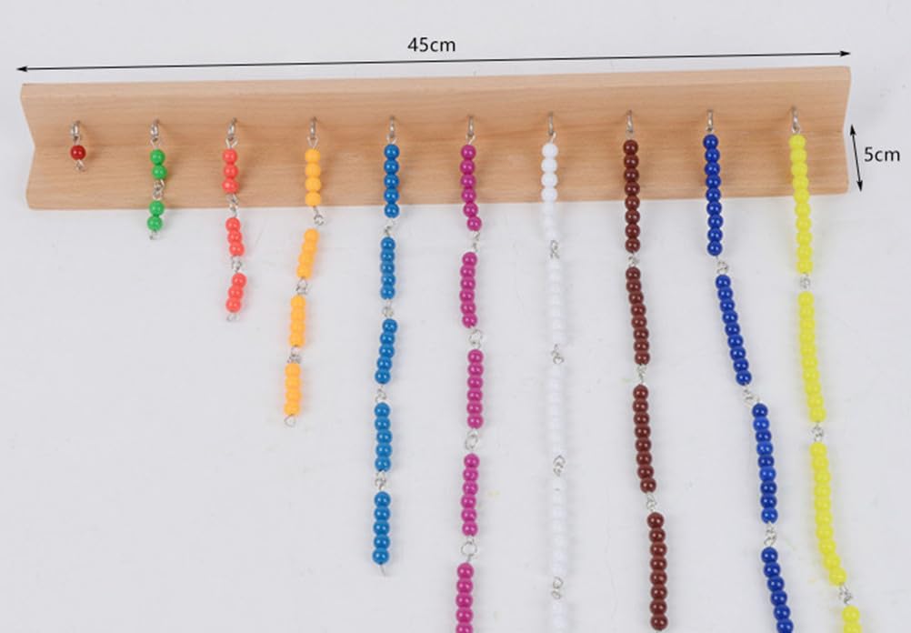 Montessori - Juego de cadena de cuentas cuadradas, manipulador de matemáticas para contar saltos y aprender cuadrados