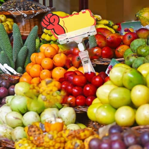 UKCOCO Doppelseitiger Etikettenhalter Mit Drehbarem Clip Für Preisschilder Und Memo-Notizen Im Büro Und Einzelhandel 4.33X3.15X0.79 Zoll 10 Stück