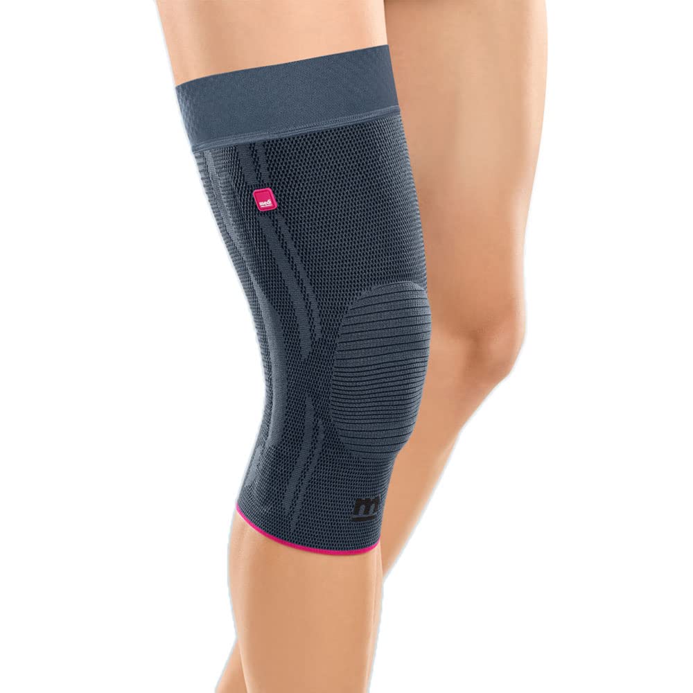 medi Genumedi - Kniebandage mit Haftband - silber - Größe VIII extraweit - Bandage zur Weichteilkompression - Beidseitig tragbar