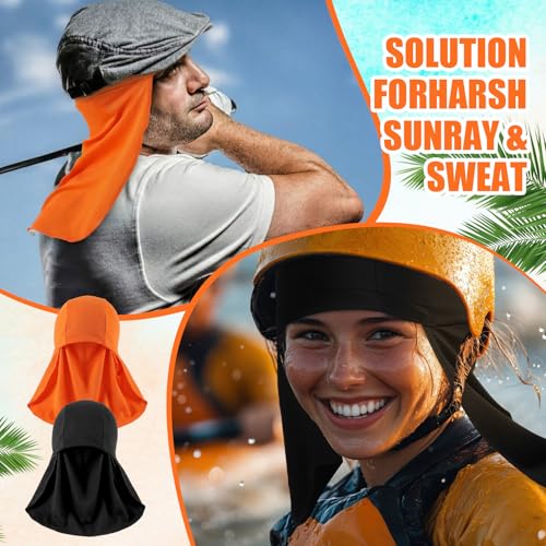Image of Syhood Helmet Liner with Neck Mask, Cooling Skull Cap Sweat Wicking Cap with Tail Sun Cycling Running Neck Protection Hat