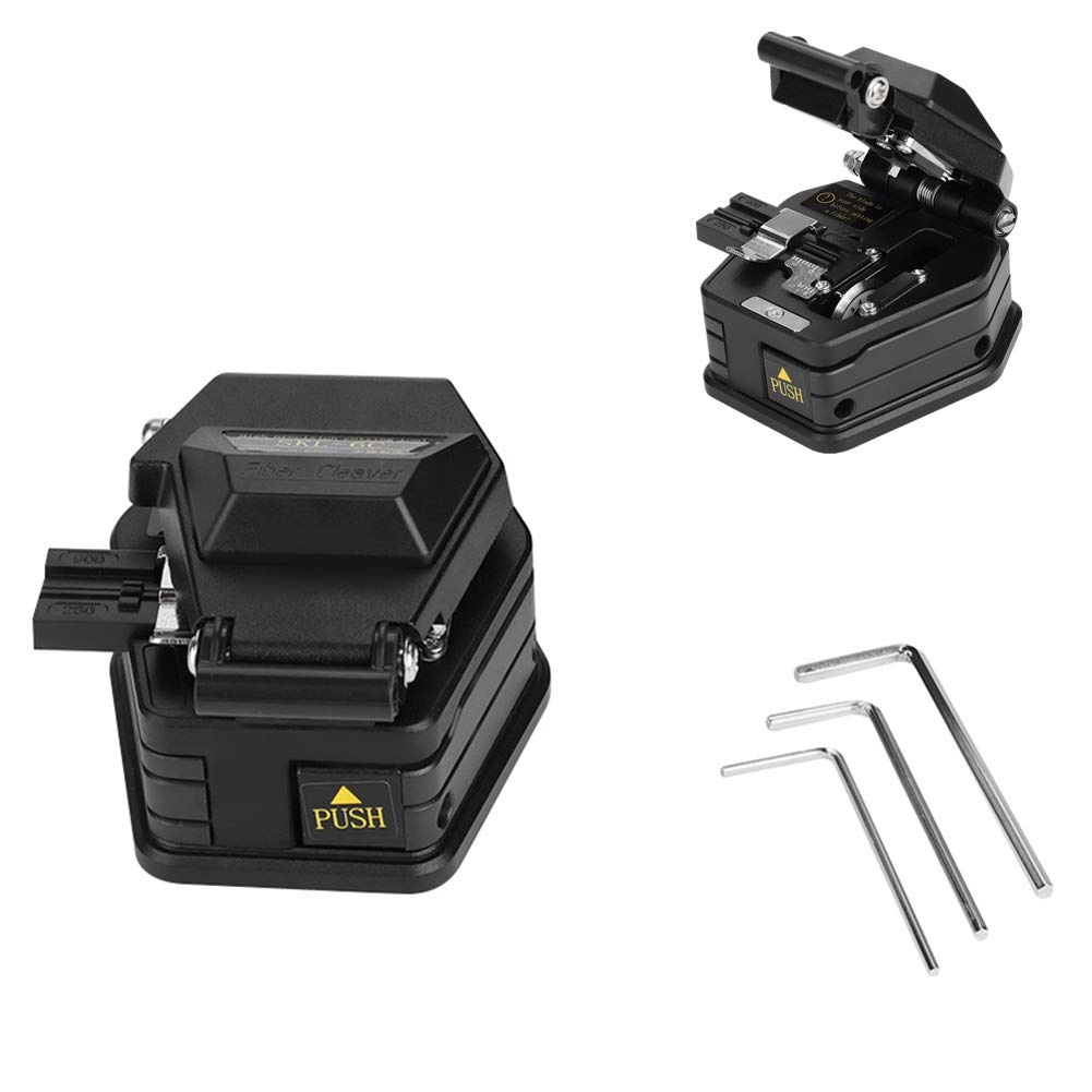 Generic Optic Fiber Cleaver, SKL-6C 18mm Durable High Precision Fiber Optic Cleaver Optical Fiber Cable Cutting Tool with Bag for 125um Diameter of Optic Fiber