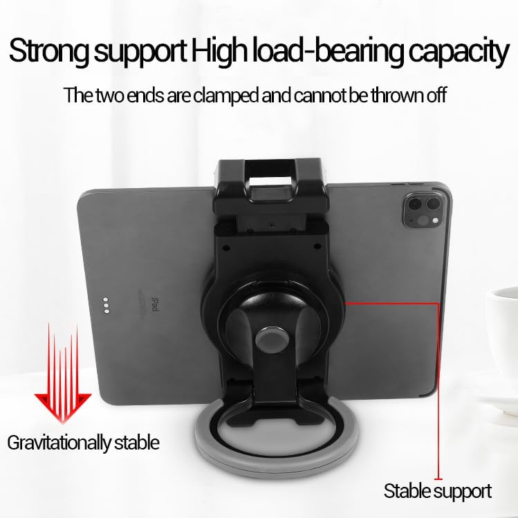 Miniatura 2 de Soporte para tableta compatible con iPad, iPad mini y la mayoría de tabletas de 6 pulgadas a 13 pulgadas, soporte comercial ajustable con giro de