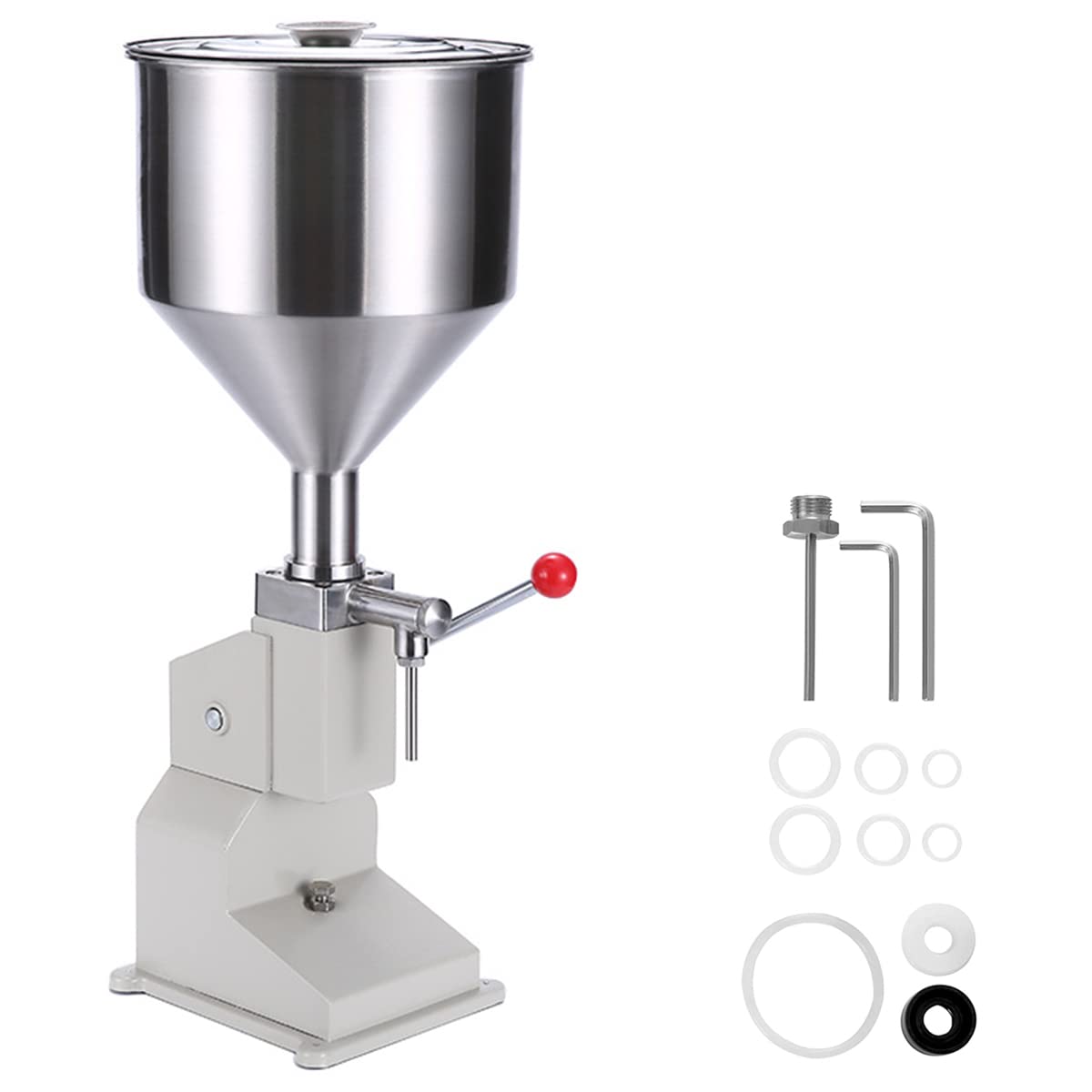 KJZQLMZ Manual Filling Machine Liquid Filling Machine Manual Cosmetic Cream Lotion Filling Machine with 5-50ML Hopper for Filling