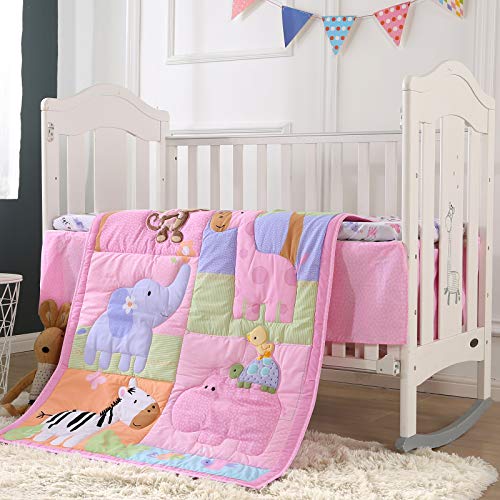 pink monkey crib bedding sets
