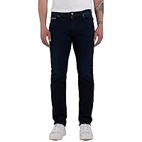 Replay Jeans Dritti Grover da Uomo con Elasticità, Blu (Blu Scuro 007)