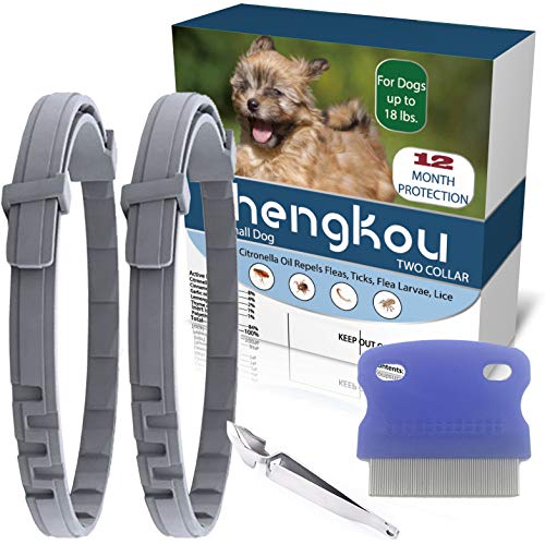 Flea and Tick Collar for Dog, Made with Natural Plant Based Essential Oil, Safe and Effective Repels Fleas and Ticks, Waterproof, Fits Small Dog and Cat (One Size Fits All Small Dog)