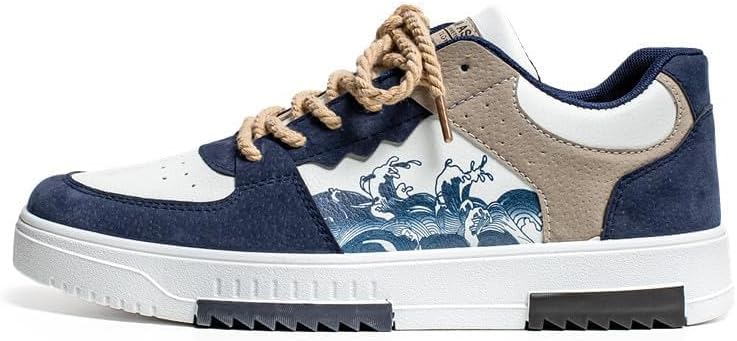 NCNDB Men's Retro Trendy Casual Shoes with Contrasting Color Patchwork Skateboard Sneaker - Image 4