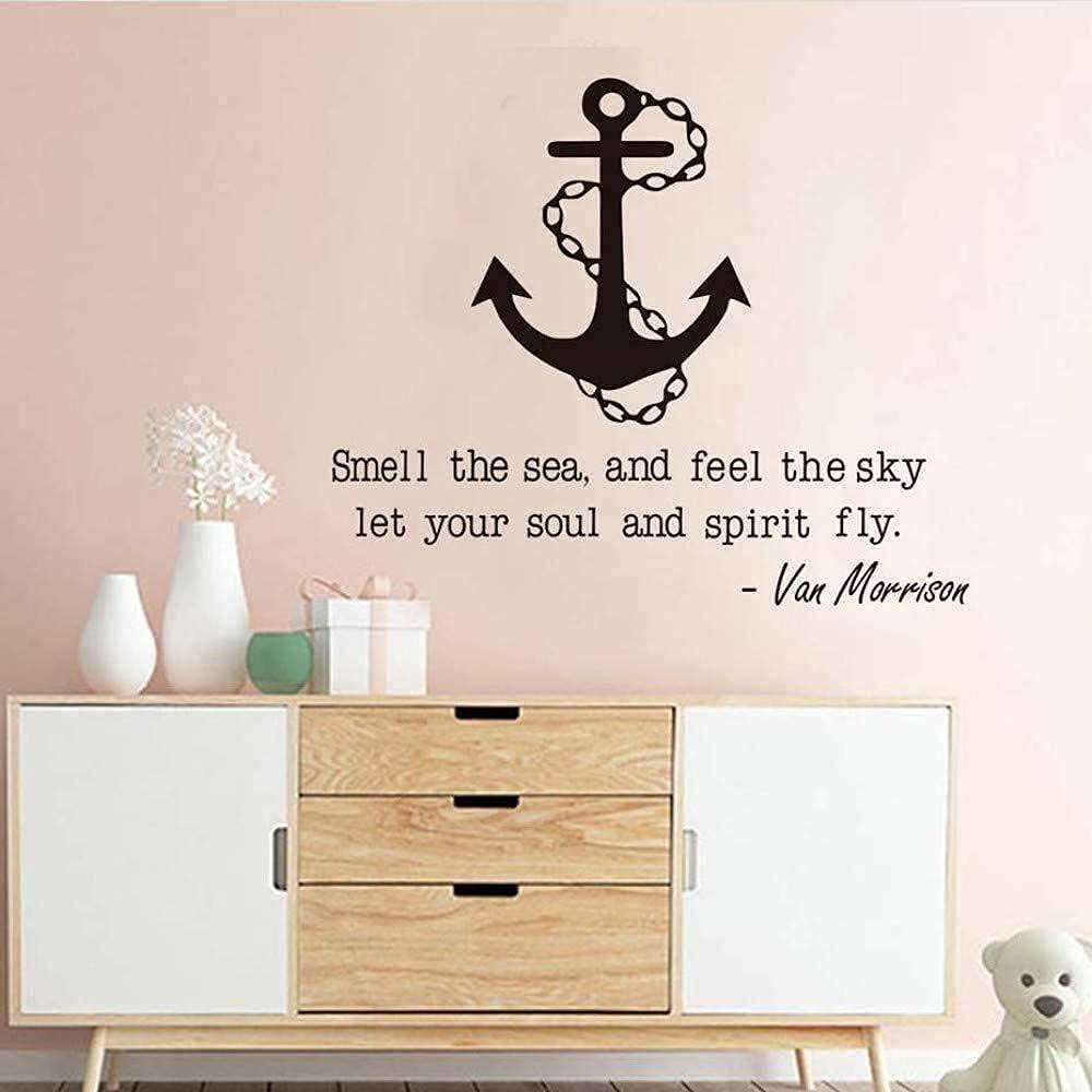 Wall Sticker Art Decal Vinyl Wall Effect Wenhai Living Room Mobile Home Anchor Flower 58 * 70cm