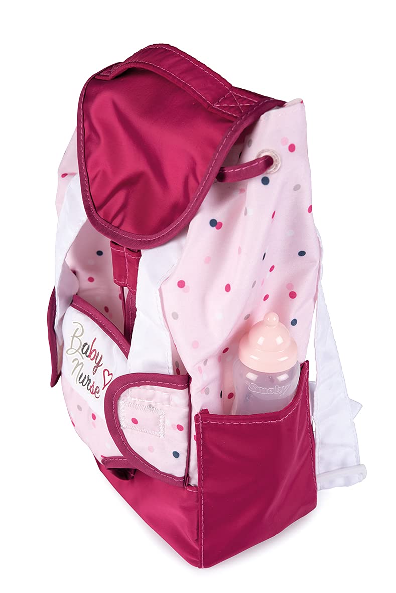 Smoby - Baby Nurse - Backpack - Baby Carrier + Integrated Bottle Holder - for Dolls and Dolls - Adjustable Straps - 220364WEB - Image 2