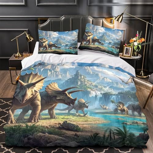 Housse de couette dinosaure zippée et résistante en microfibre - 2