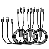 Multi Charging Cable 3 in 1 Fast Charging Cord 5A Nylon Braided USB Cable Multiple Charger 5A Type-C Compatible with Most Smart Phones & Pads - 3.3 ft /3 Packs