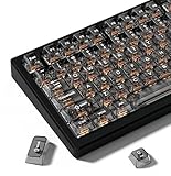 dagaladoo Black Clear Keyboard keycaps,Transparent keycaps 60 75 100 Percent,Crystal Jelly Key Cap Set,Shine Through Key caps.,Cherry Profile Key caps for Mx Switches Mechanical Keyboard