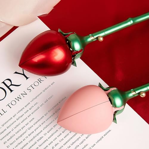 Image of Rose Jewelry Box Creative Ornament Display Case for Wedding Engagement Party Red Ring Box Jewelry & Watches
