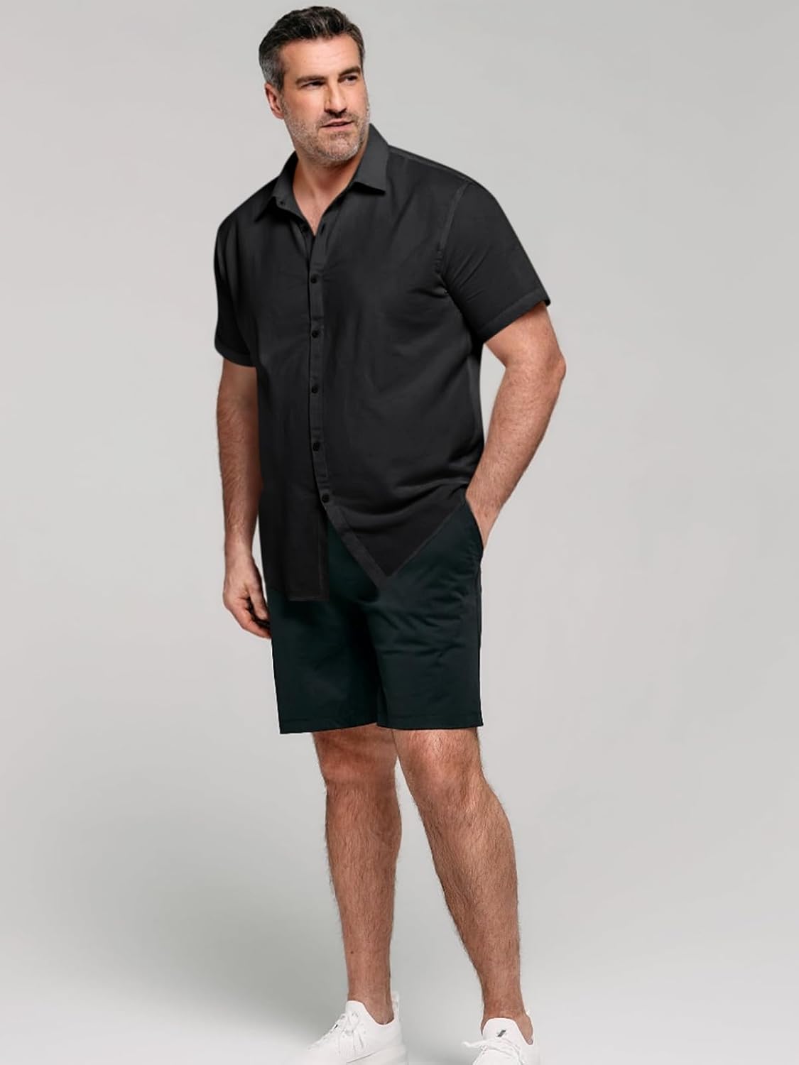 Runcati Mens Big and Tall Shirts Button Down Short Sleeve Plus Size Shirt Casual Summer Beach Vacation Tops - Image 4