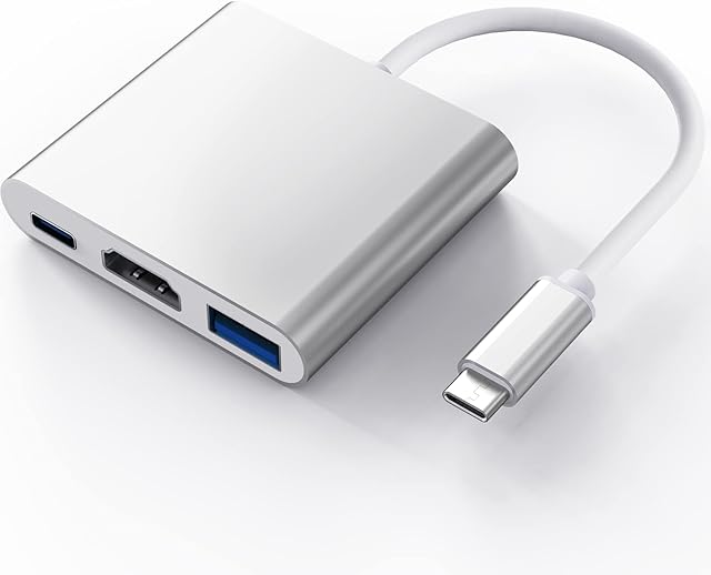 ElecMoga USB C to HDMI Adapter 4K , Multiport Type C Adaptor with USB 3.0 + USB C Charging Port Digital Converter USB C Hub Compatible With Macbook Pro, Google Chromebook, HP, Samsung S8/S9, And More