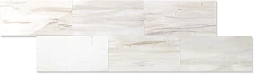 STICKGOO Azulejos de metro de 1/3 hojas para despegar y pegar, diseño sin costuras, pulido Eurasia rosado-beige azulejos de pared para cocina (solo