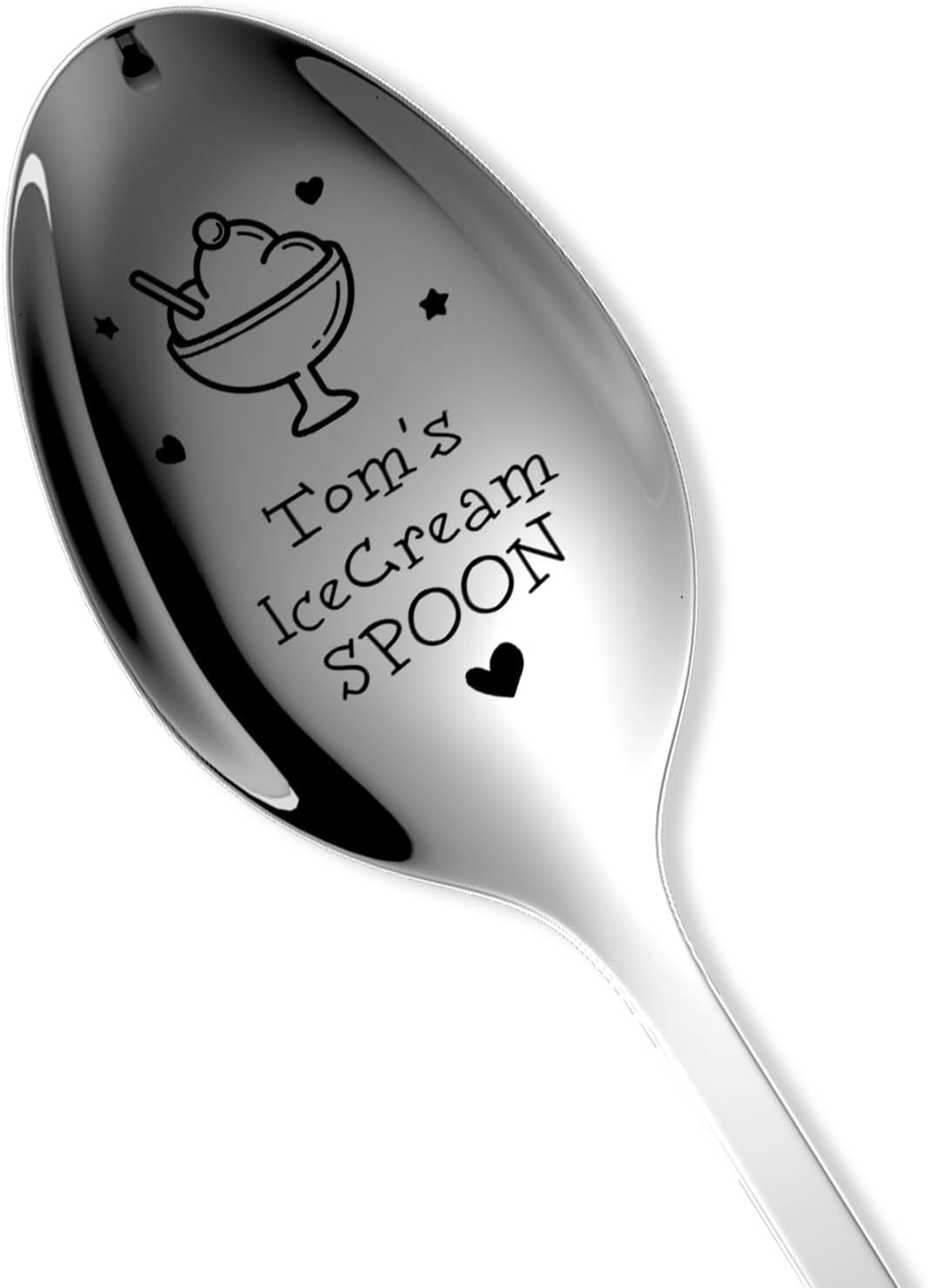 Personalized Engraved Spoon Stainless Steel Coffee Spoon Engraved Name Ice Cream Spoons Unique Gift for Best Friend Lover Parent Child