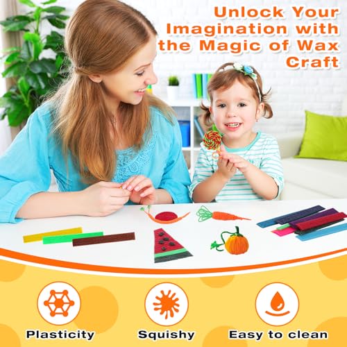Tivcck 1000 PCS Wax Craft Sticks,Bendable Sticky Wax Yarn Sticks,Reusable Molding Sculpting Sticks,Wax String in Bulk for Crafts,Art Supplies,DIY School Project(13 Colors) by Tivcck - Image 3