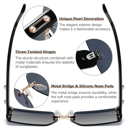 Oversized Sunglasses Womens Rimless Square Large Butterfly Sun Glasses Cute Ladies Sunnies Fashion Shades Vacation SY61264