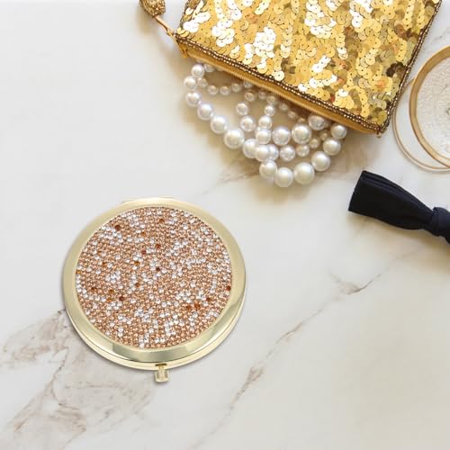 Espejo de maquillaje plegable portátil Ipetboom metálico miniatura 5