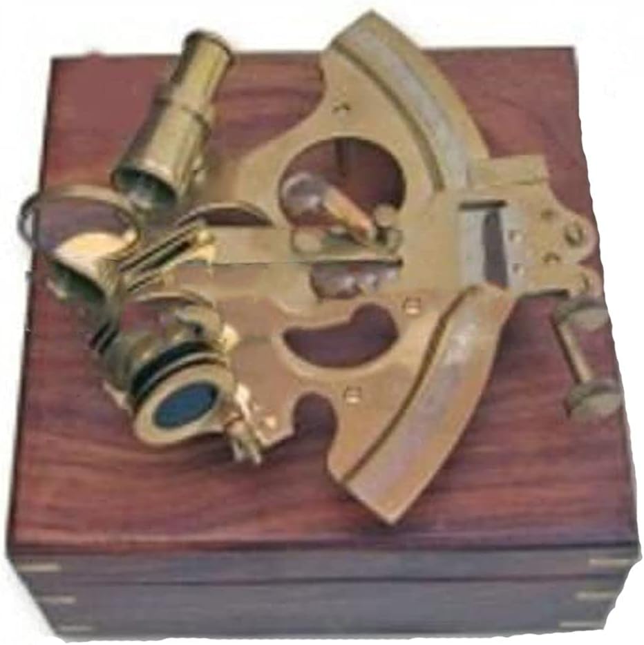 NauticalMart Brass Astrolabe Nautical Sextent with Wooden Box