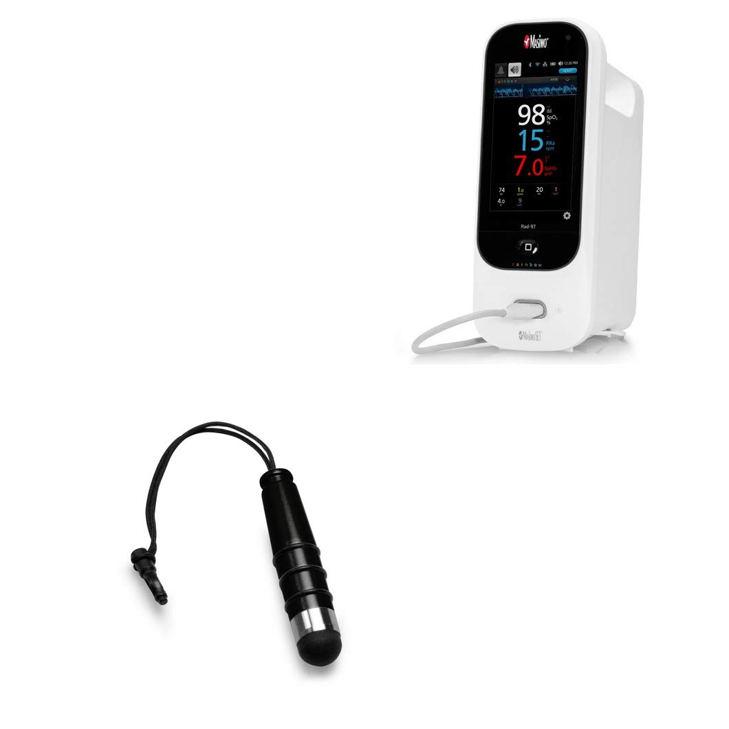 Masimo Rad-97 Stylus Pen, BoxWave® [Mini Capacitive Stylus] Small Rubber Tip Capacitive Stylus Pen for Masimo Rad-97 - Jet Black