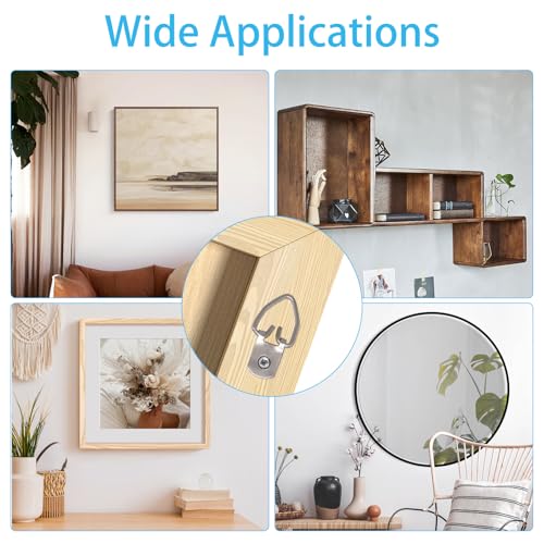 Image of D Ring Picture Hangers, Single Hole with Screws, D Rings Heavy Duty, Picture Hang Solutions for Mirror, Clock, Decoration, Paintings, Artwork Pictures Frame, 30 PCS