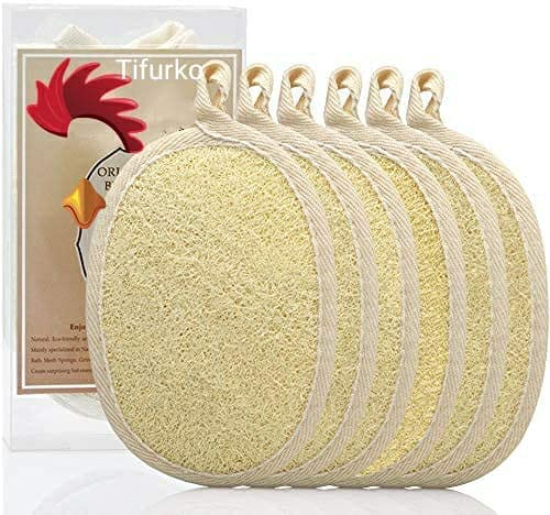 Tifurko Natural Oval Shaped Loofah, Shower Cleaning Sponge, Body Loofah, Puff Body Scrubber, Exfoliating Bath Sponge, Bathing Scrub Brush for Men And Women (Oval Shaped, 5)-image-43