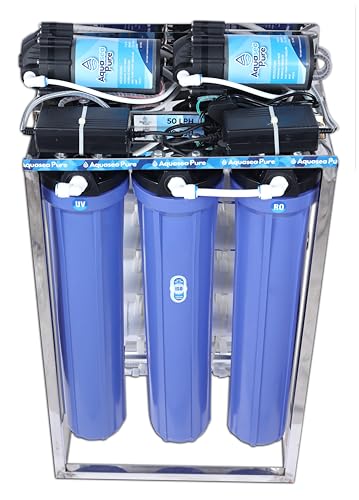 Image of 50 LPH Commercial Ro + Uv Protection RO Water Purifier Plant Stainless Steel With High Tds Membrane And Auto Shut Off + Tds Adjuster (50 litre). Suitable for home,office,collage etc.