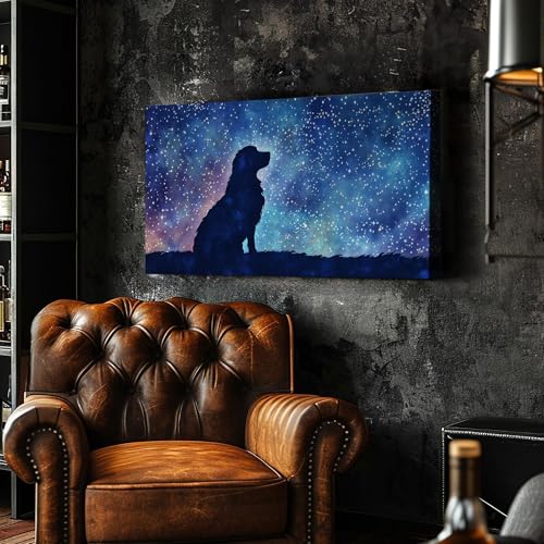 Tableau canin céleste impression haute définition toile aquarelle art - 2