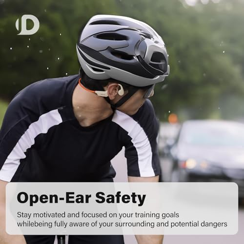 Image of Bone Conduction Headphones, Open Ear Headphones Wireless Earphones, 32GB MP3, 8 Hours Playtime, Bluetooth 5.3, IP68 Waterproof Headphones for Running and Fitness Workout - Beige Orange