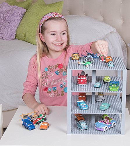 Strictly Briks Classic Baseplates 10" X 10" Brik Tower 100% Compatible With All Major Brands | Building Bricks For Towers And More | 4 Light Gray Stackable Base Plates & 30 Stackers #TOP6