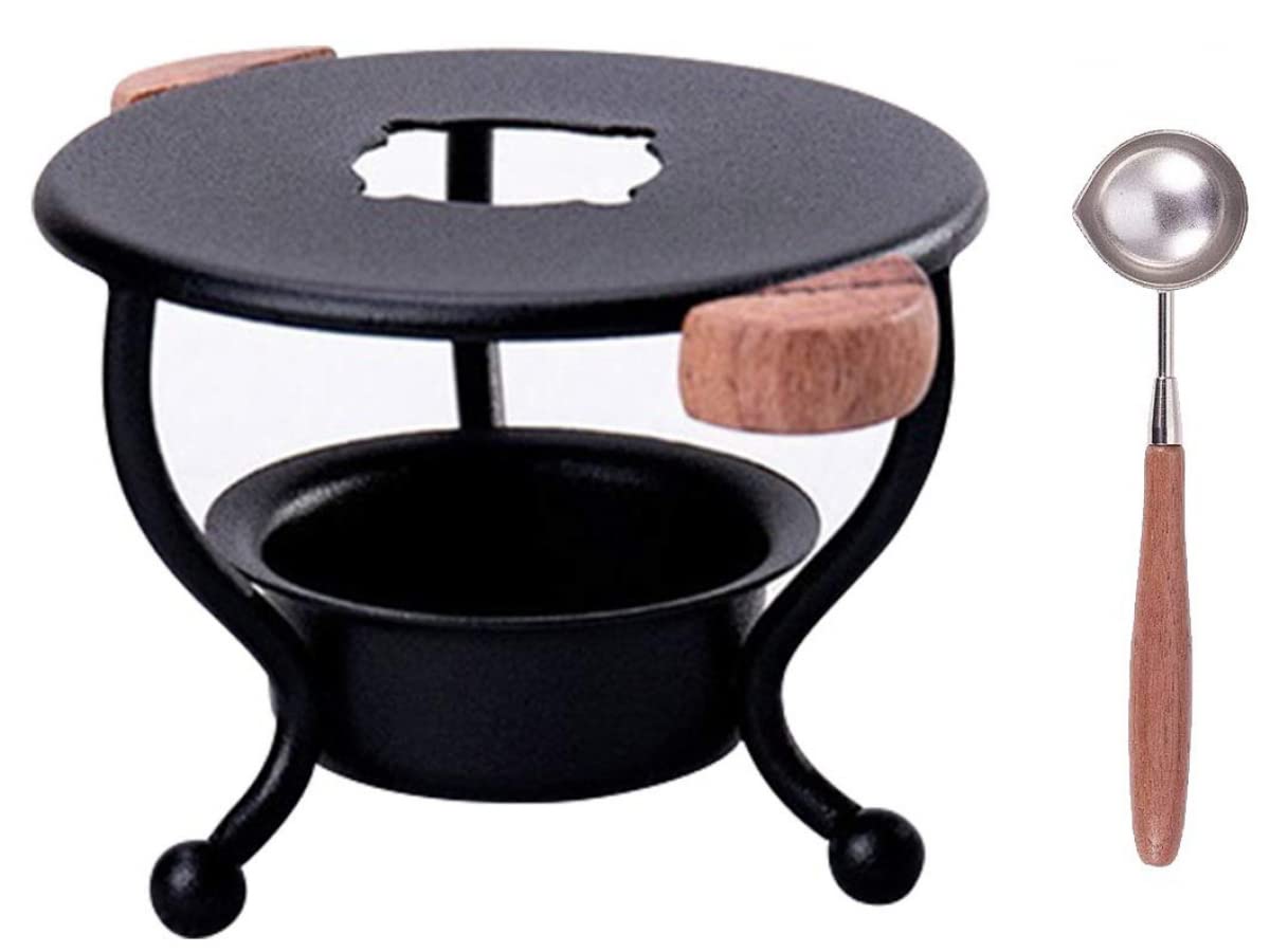 Stamp Wax Seal Kit, Wax Furnace with 1 Melting Spoon, Melting Tool for Wax Sealing Stamp for Wedding Invitations, Cards Envelopes, Mails,Gift Wrapping