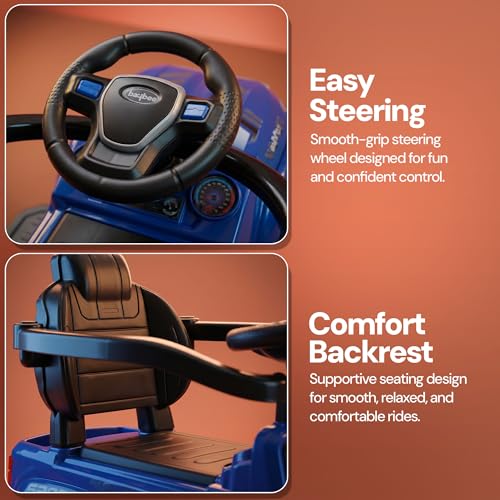 Image of Baybee Nitro Pro Ride on Cars for Kids | Baby Push Ride ons Toys Car with Parental Handle & Safety Guardrail | Baby Toy Car with Backrest, Light & Music | Outdoor Kids Cars for 1 to 3 Years (Blue)