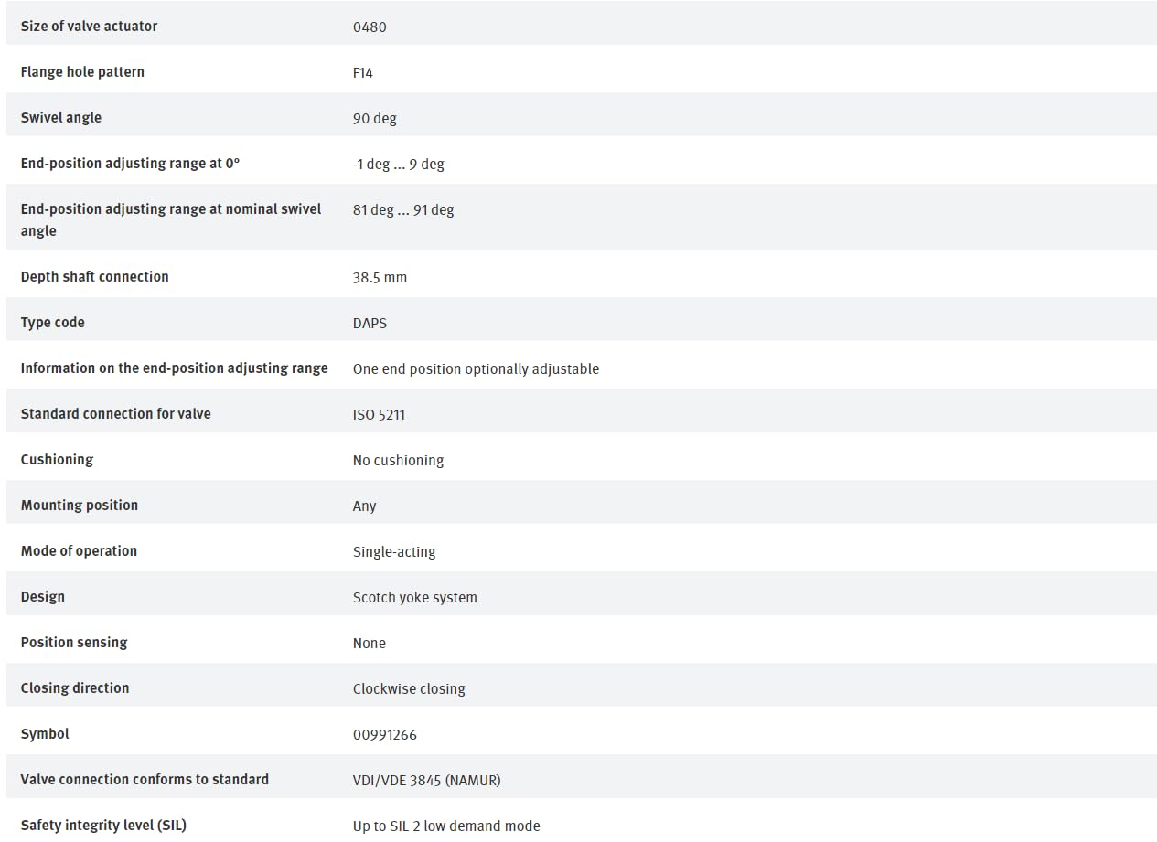 FESTO DAPS-0480-090-RS1-F14 533488 Quarter Turn Actuator New