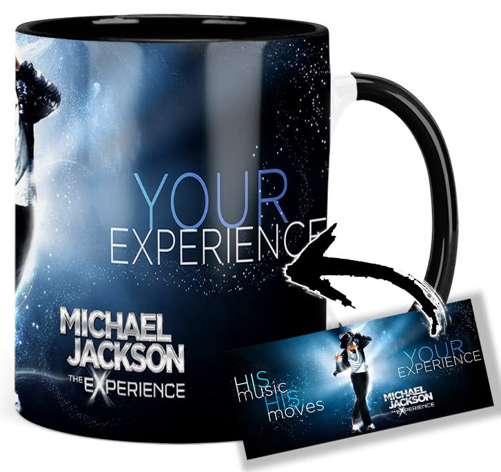 MUGSVILLE Michael Jackson The Experience Tasse Ceramique Intérieure et Poignée Noire Black Inner and Handle Mug