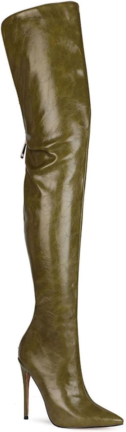 Thigh high boots for women striped Back zipper Burgundy Zebra Print Over the knee Sexy gold white pointed toe Cow Print leopard Magenta stiletto heel - Image 4