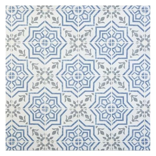 Tenedos TDFD-BD88-500 Blue Dance Square 8 Inch Decorative Porcelain Tile