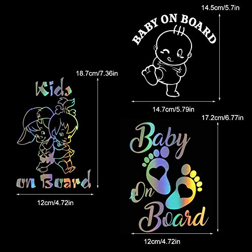 Baby an Bord Aufkleber, Baby an Bord Kinder an Bord Footprint Auto-Warnaufkleber Stoßstangenfenster-Sicherheitsaufkleber 3er-Pack