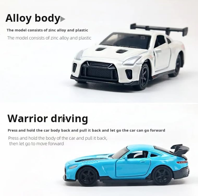 Image of Sky Tech Diecast Metal Toy Super car Set of 4 Pull Back Racers Alloy Die Cast Openable Doors Racing Car for Kids High Speed Metal Toy Car Play Set for Children Best Gifts Toys for Boys